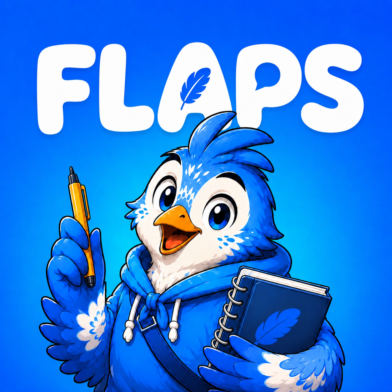 FLAPS logo and mascot character